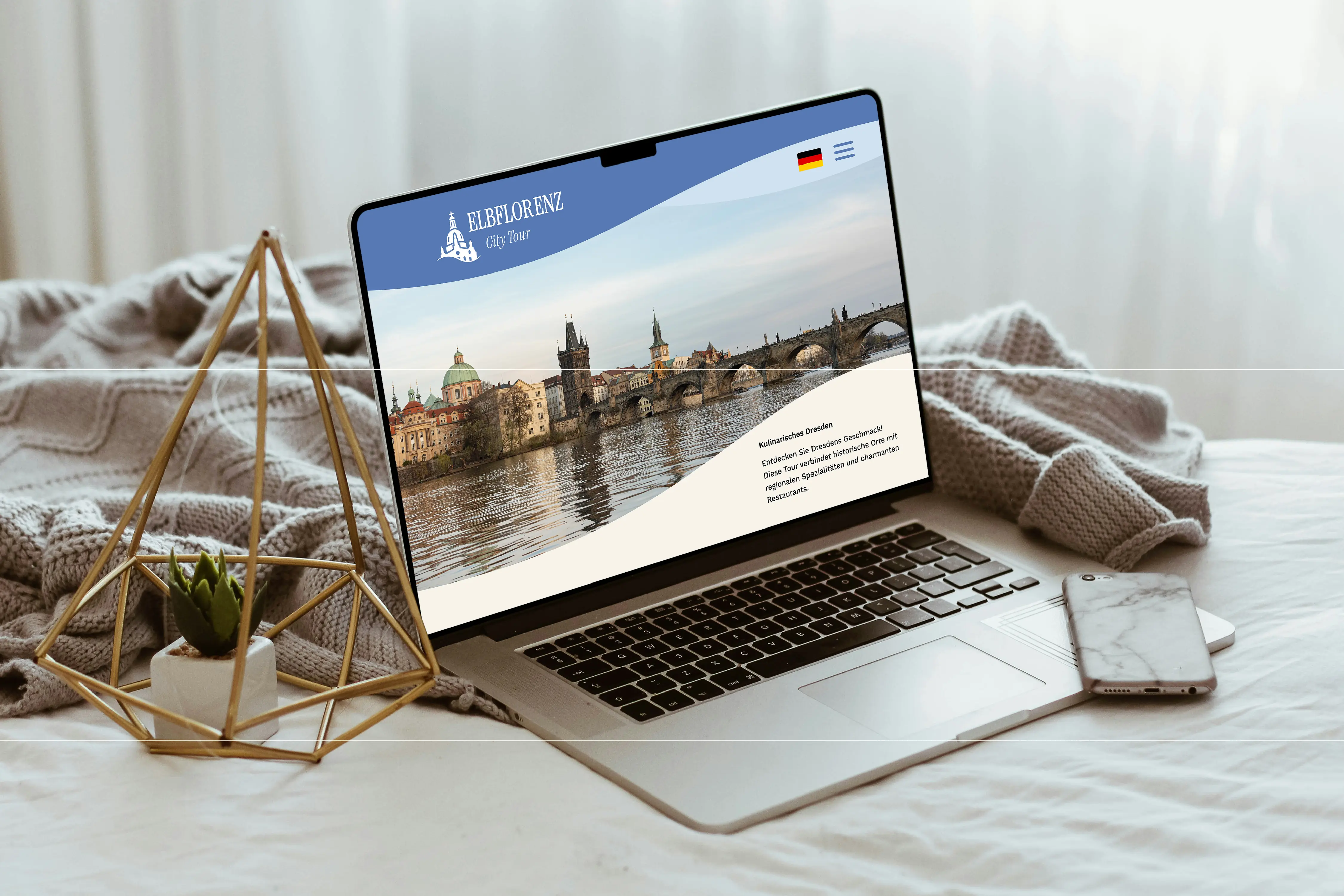 Elbflorenz Webseite Laptop Mockup