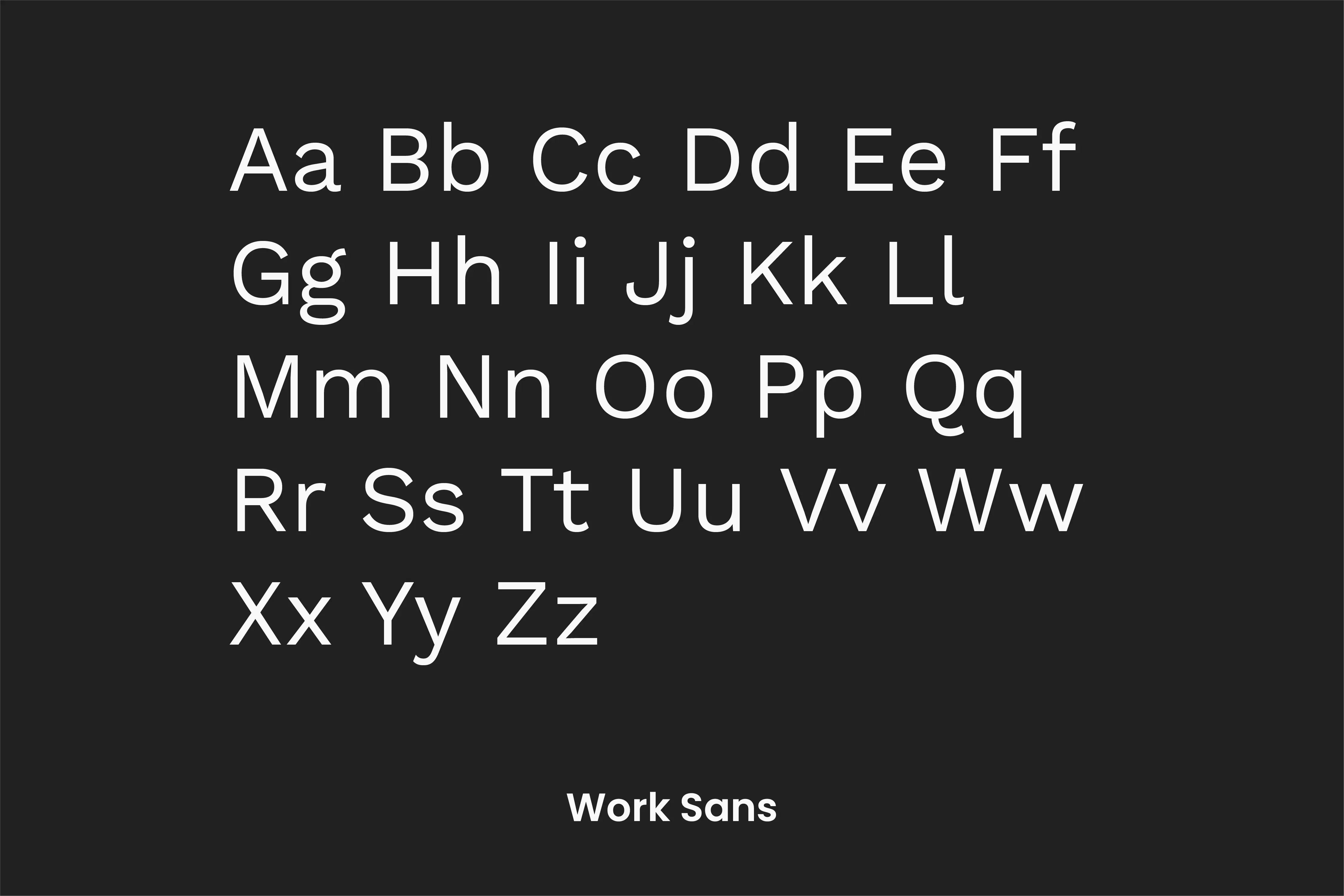 Typografie-Präsentation der Begleitschrift Work Sans