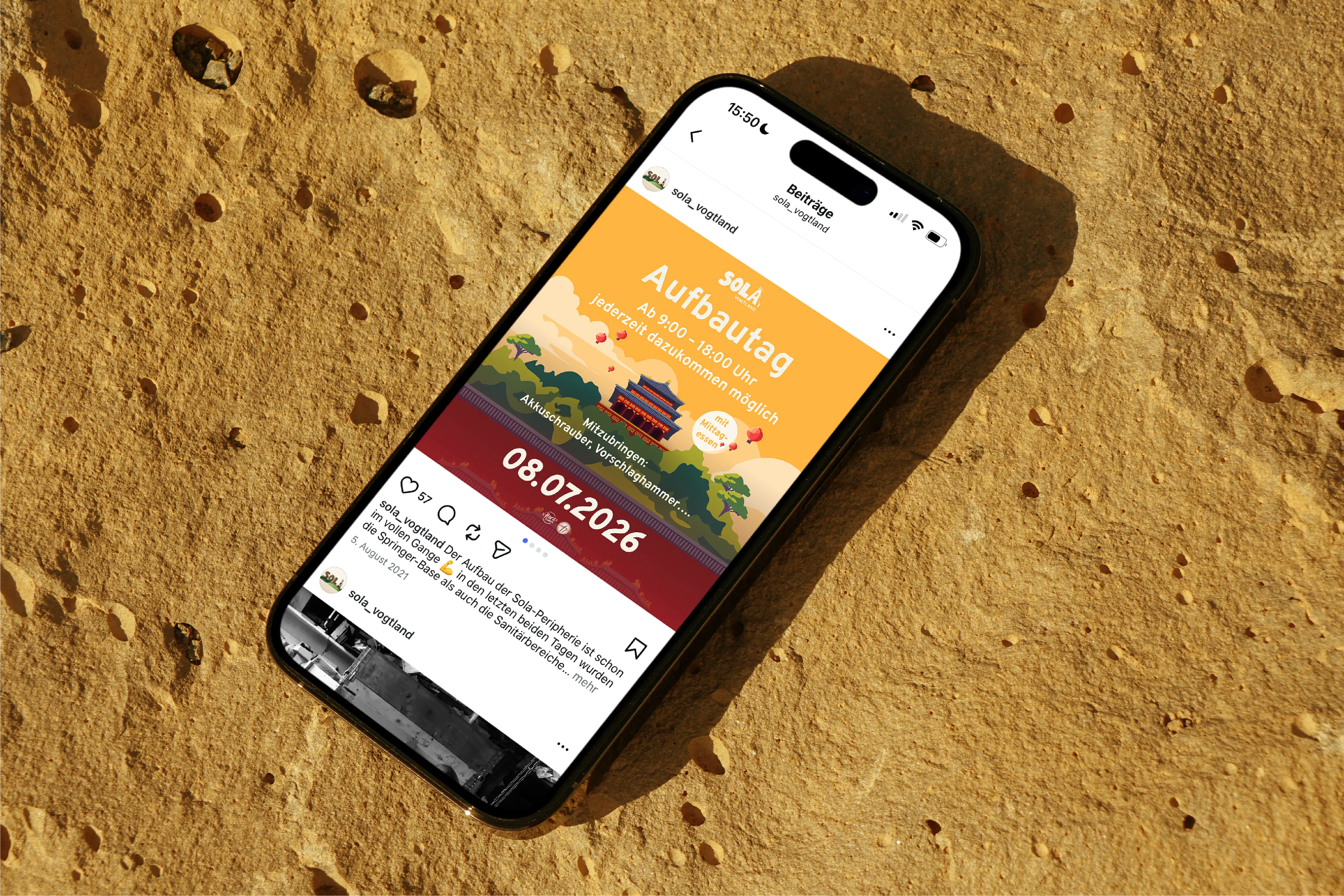 Social-Media-Post Asset der SOLA Vogtland Kampagne im Quadratformat